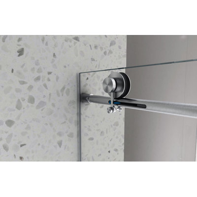 Frameless One Fixed And One Shifted Shower Door, 70Mm 304 Sus Large Pulleys With Adjustable Soft Closing Function