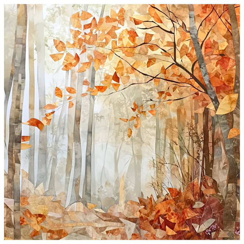 Autumn Forest Scene Bath Mat, 34in W x 21in L