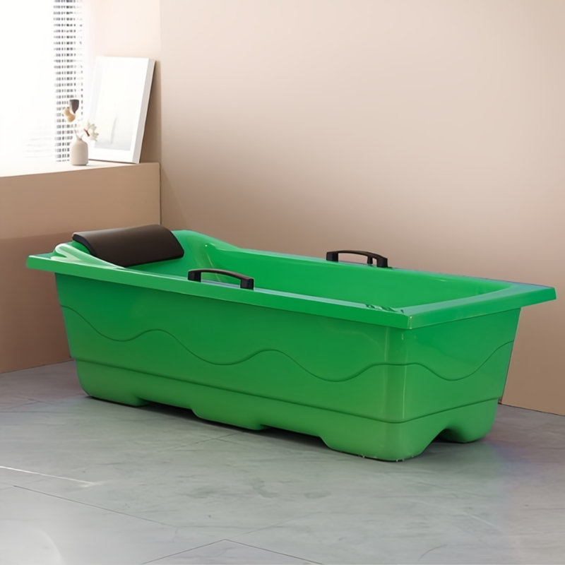 Simple Modern Acrylic Bathtub 66.93'' W 18.90'' H Tub & Shower Kit, Green