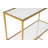 Modern Gold Sideboard with 100% Tempered Glass Top, 31.5 x 33.5 x 11.8 inches | Sturdy 100% Metal Frame & Legs (0.6 x 0.6 inches) | Elegant Glam Design, Perfect for Living Room & Dining Spaces, Stylish Storage Solution-2079484718