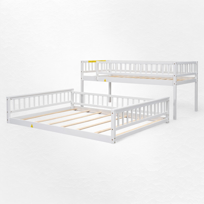 Bunk Bed, White, Twin Extra Long Over Queen