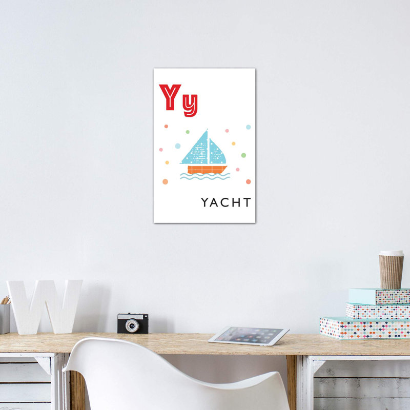 Alphabet Flash Cardes Y - impression d'art graphique, H 12 po x l 8 po x P 0,75 po, Toile tendue, Pas de tapis