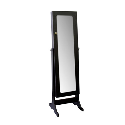 Miroir sur pied universel avec rangement pour bijoux