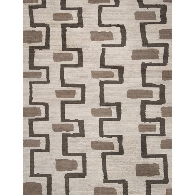 Bariloche Collection Hand Knotted Wool Geometric Shapes Area Rug