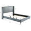 Mobilier de chambre à coucher grand bleu en velours côtelé: lit, 2 tables de chevet et banc: élégant