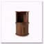 Ensemble de 2 tables basses rondes avec rangement à porte coulissante et colonne romaine cannelée