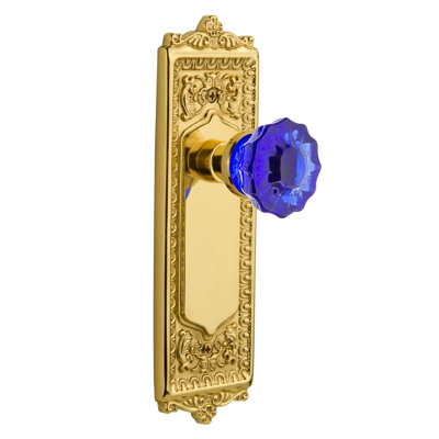 Plaque avec œuf et jeu de fléchettes avec bouton de porte en cristal de cobalt