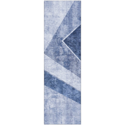 Premium Machine Washable Prisco Blue Rug