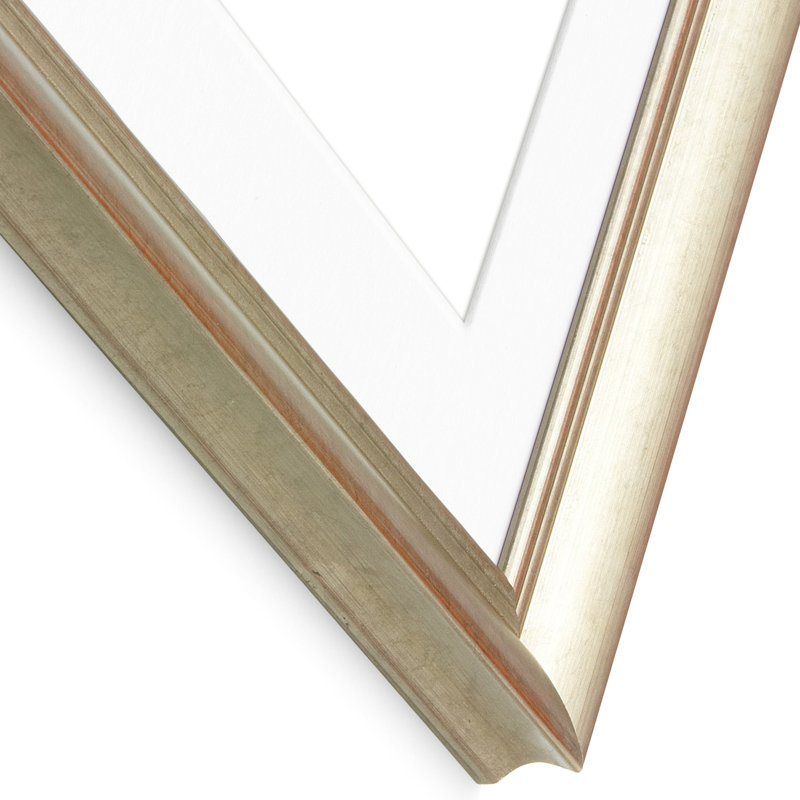 Wood Picture Frame with Mat, Silver, 5" x 5"