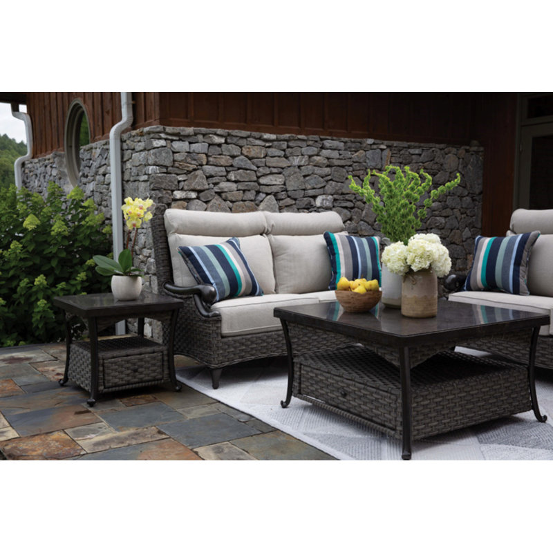 Davenport Outdoor Side Table w/ Bluestone Top