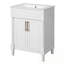 Bathroom Vanity with Ceramic Sink, 2 Doors and Adjustable Shelf-1351446602