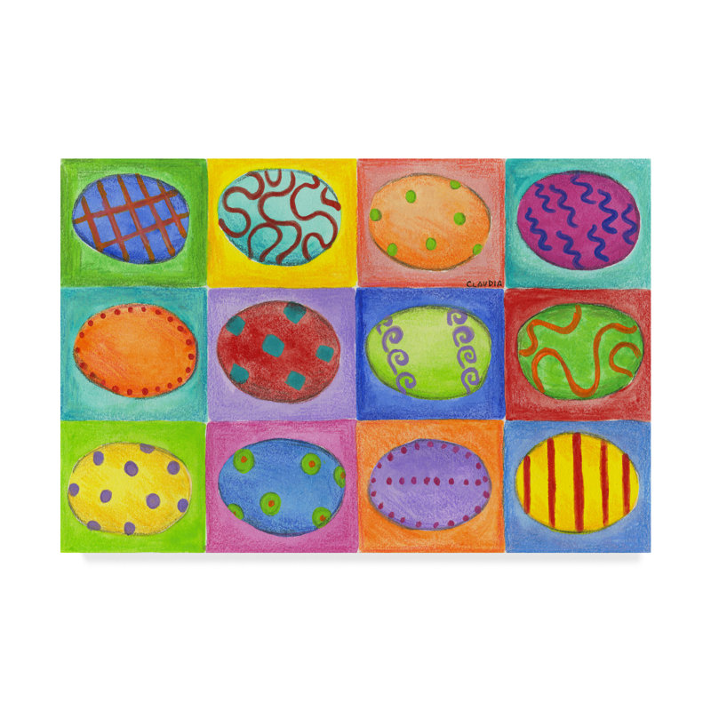 Art sur toile pastel pour œufs de pâques, H 12 po x l 19 po x P 2 po