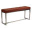 Banc capitonné contemporain Monkstown, similicuir brun