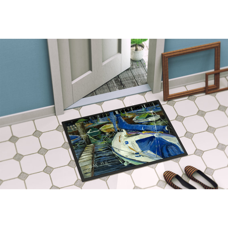 Tapis de porte intérieur antidérapant Night on the Docks, Rectangle 1 pi 6 po x 2 pi 3 po