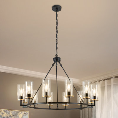 Chakra 12 - Light Dimmable Chandelier Modern Farmhouse Chandelier Extra Large Chandelier Light Fixtures For Dining room