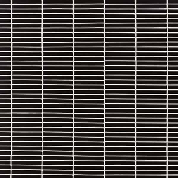 Kai 1 in. x 4 in. Linear Porcelain Tile, Black Matte