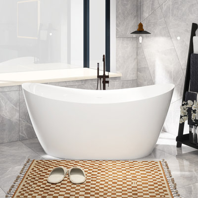 66'' x 31.5'' Freestanding Soaking Acrylic Bathtub