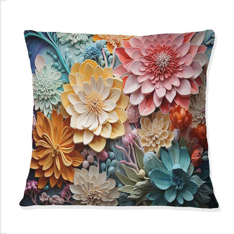 Coussin Coral Colorful Collage II - Coral