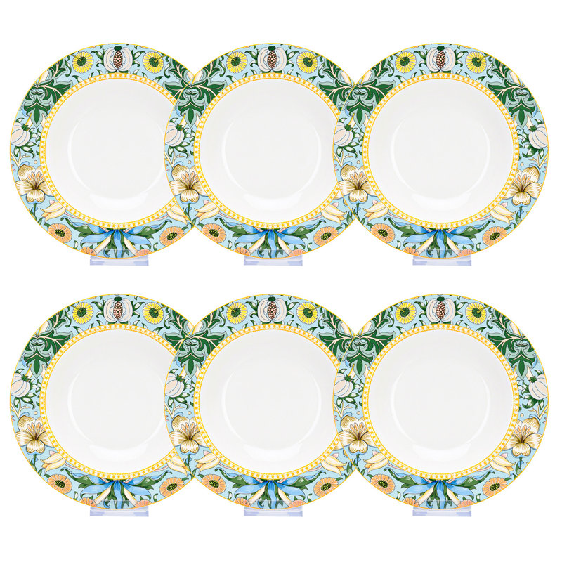 Ensemble de 6 assiettes creuses Luesing Morris Garden