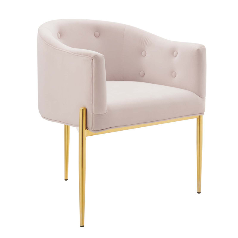 Savour Tufted Performance Velvet Accent Chair, Pink Velvet