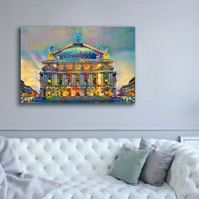 «Paris France Opera Garnier» par Pedro Gavidia, art mural sur toile, L 60 po x H 40 po