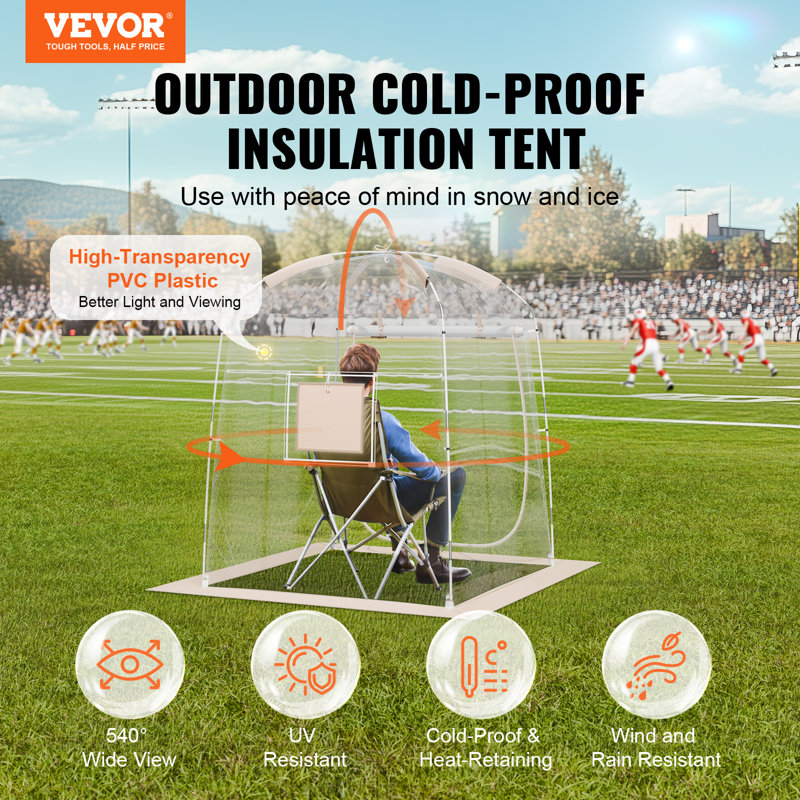 Solo White PVC Camping Bubble Tent with Carry Bag