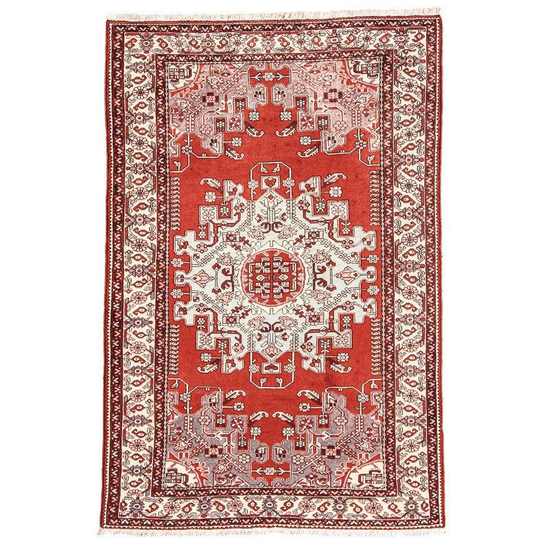 One-of-a-Kind 4'4″ X 6′7″ 1990s Wool Area Rug in