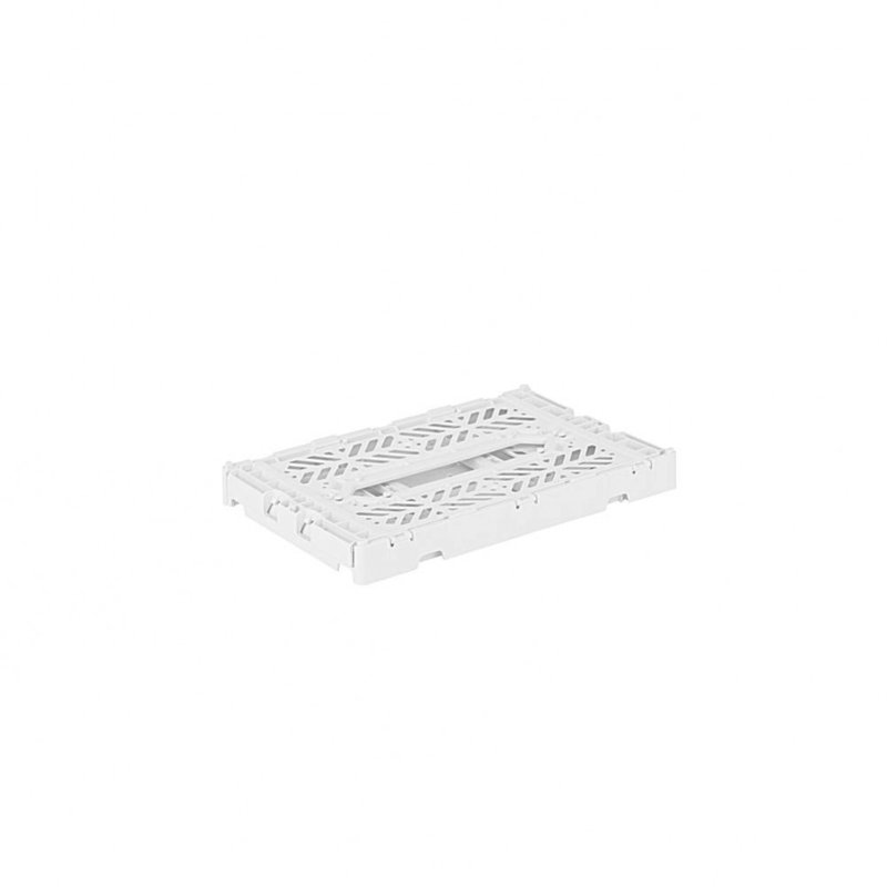 Foldable Plastic Crate, Collapsible Storage Bin to Organize Your Rooms, Collapsible Utility Crate, White