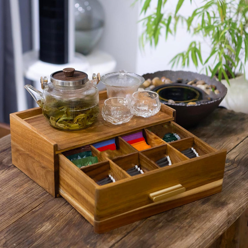 Acacia Tea Bag Storage Container
