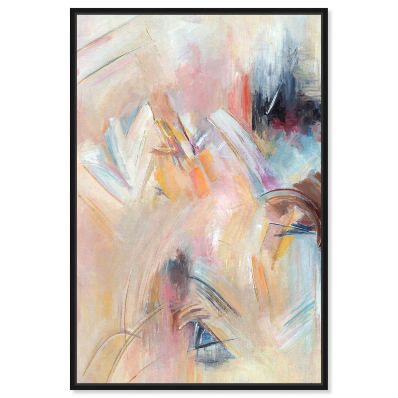 Side Effect I Canvas Modern Boho Abstract by , Black Floater Framed, 16" H x 11" W