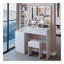 Meuble-lavabo de 41 po avec tabouret de 41 po et tabouret rembourré, grand miroir à DEL à commande tactile, interrupteur à 3 couleurs, commode à plusieurs niveaux avec rangement haute capacité, convient aux grands espaces-1293100267