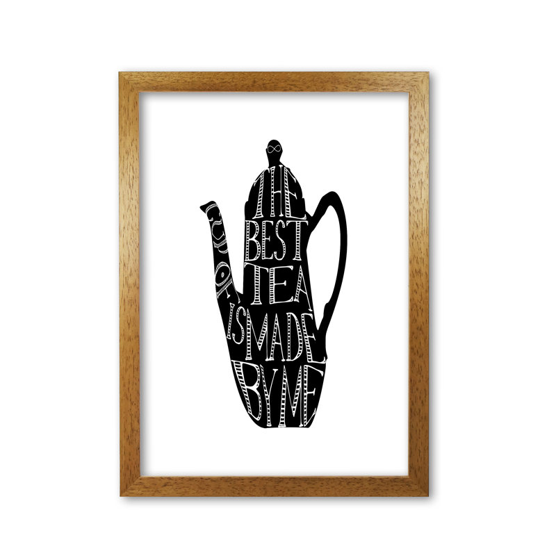 The Best Tea 1 Piece Wall Art, 60 cm H x 42 cm W x 5 cm D, Honey Oak Frame