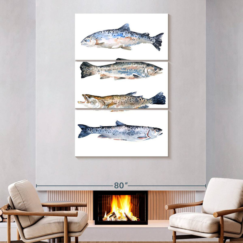 Brampt Stacked Trout II, 74" H x 48" W