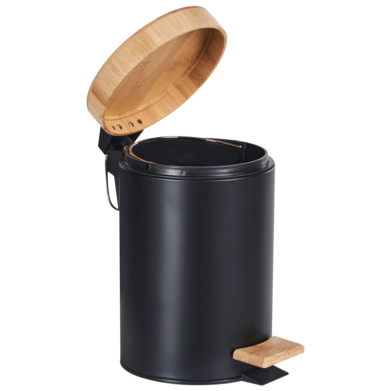 Set of 2 Pedal Waste Bins 3 L ECOSMART Metal, Black