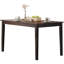 Table de salle à manger rectangulaire en bois massif avec finition brune, 4 places, 48 po x 32 po, mobilier de cuisine transitionnel