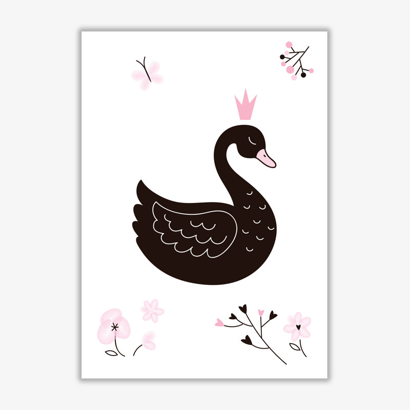 Black Swan - Painting, No Frame, 42 cm H x 30 cm W x 1 cm D