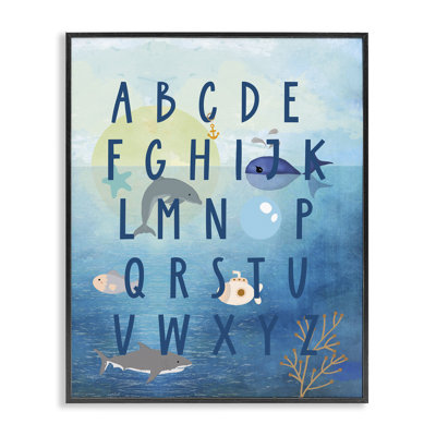 «Sea Creatures Alphabet», art de la giclée encadrée par Daniela Santiago