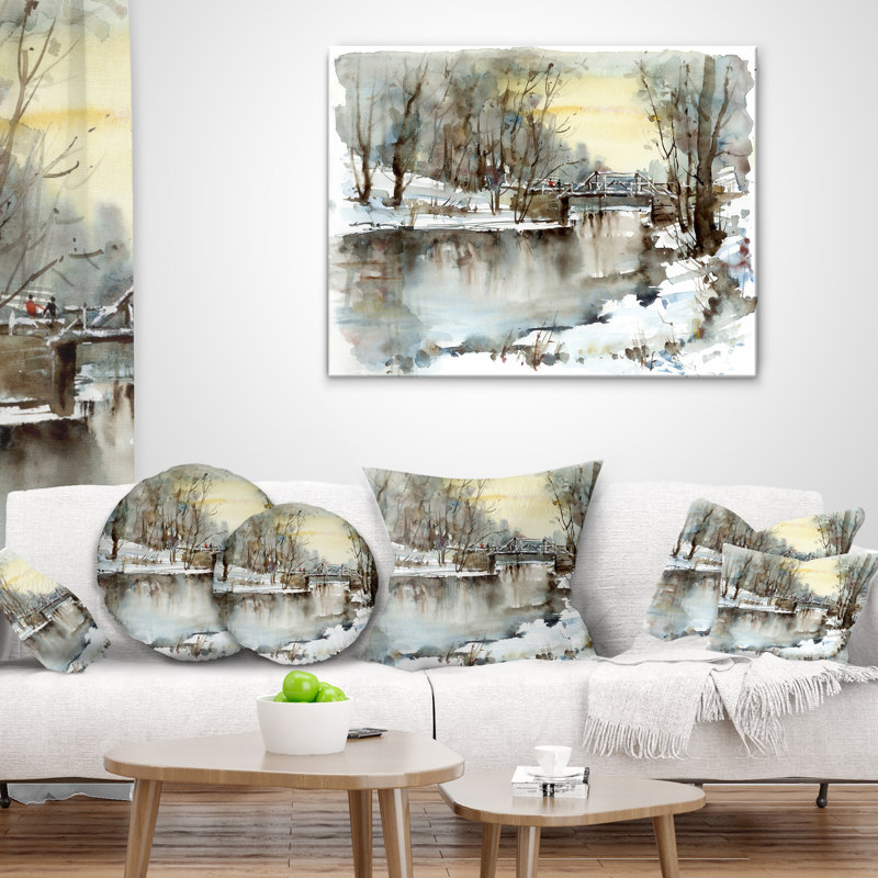 Coussin White Bridge Over River