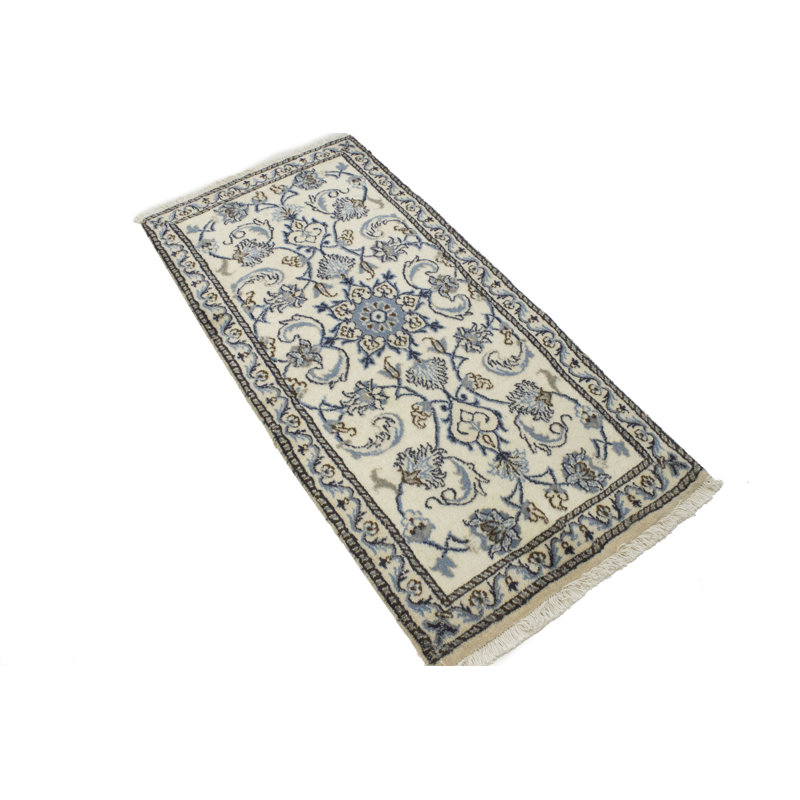 Tapis de couloir crème en laine noué à la main de conception unique 2000 pi 2 pi 2 po x 4 pi 7 po Carondelet