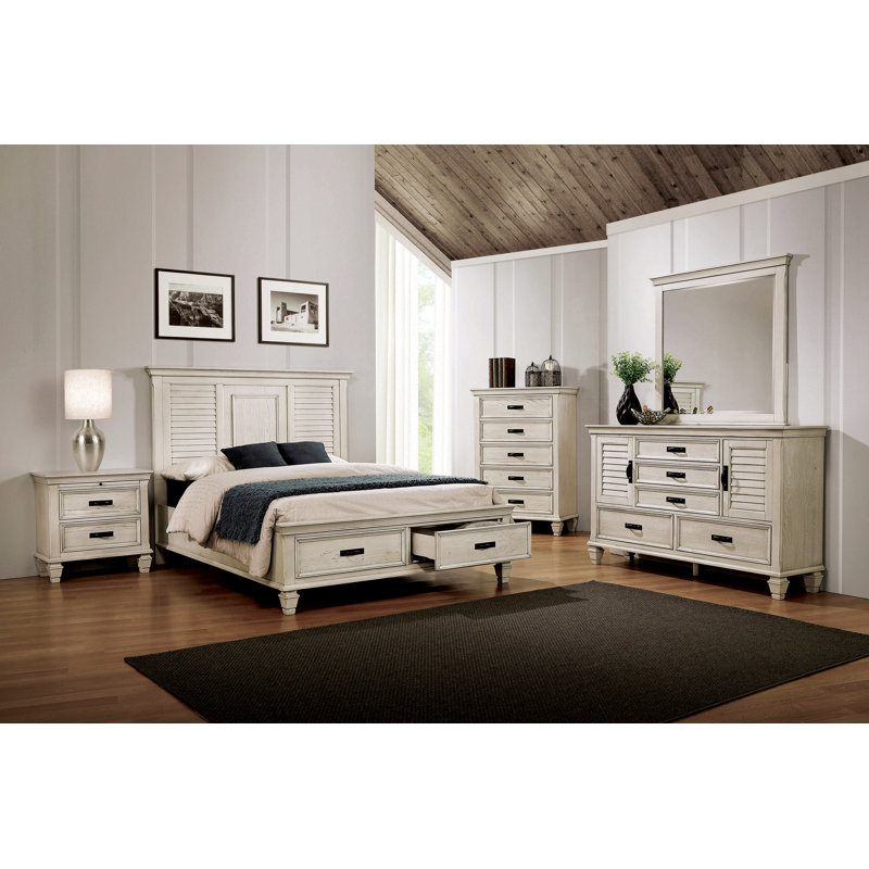 Ensemble de chambre à coucher avec commode 3 pièces Staats, Blanc, Très grand californien
