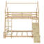 Lit superposé simple au-dessus d'un grand lit avec accessoires d'escalade - Filets de maison peu encombrants, confortables et pratiques