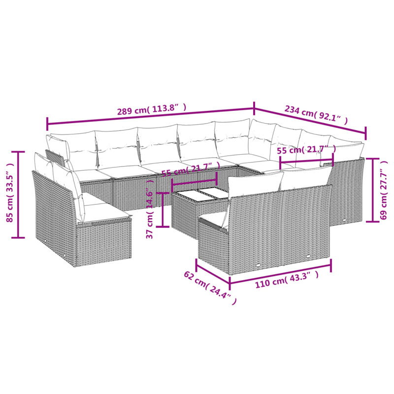  Garden Sofa Set Beige, Cream White