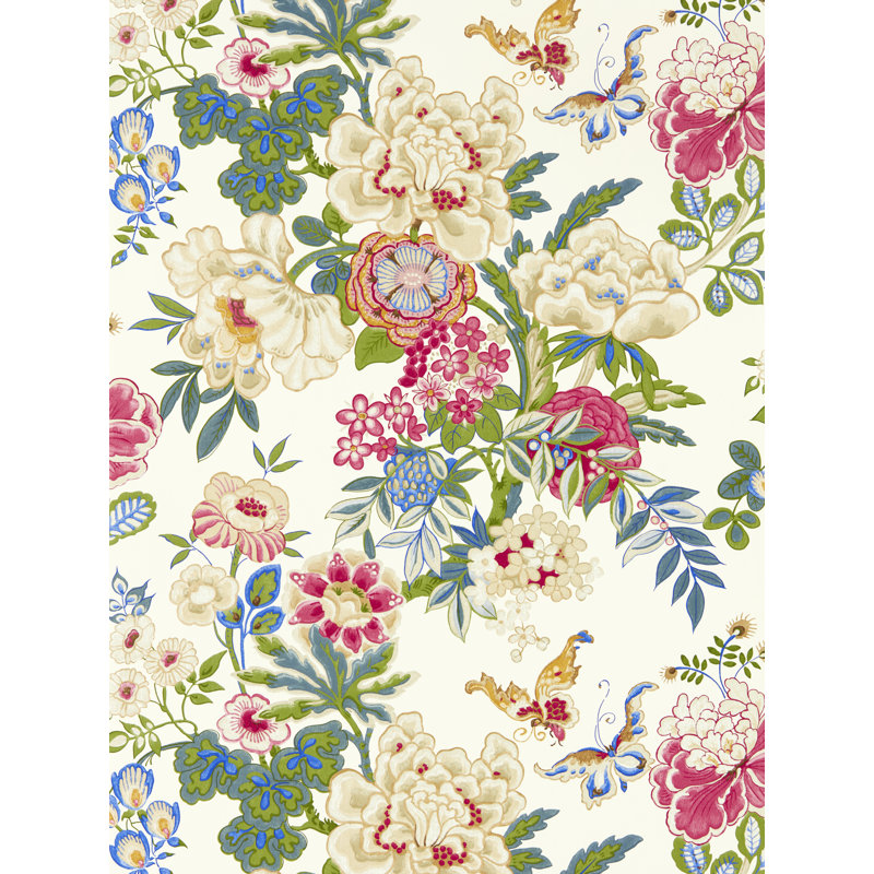 Emperor Peony 10.05m x 68.6cm Matte Wallpaper Roll, Lotus Pink