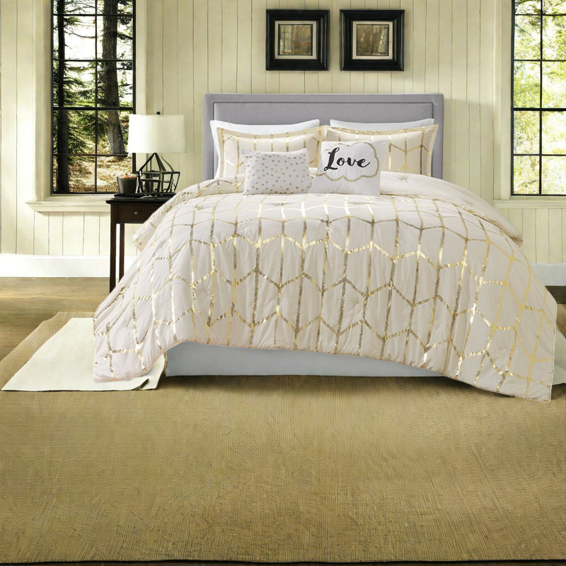 Ensembles de literie pour lit double en microfibre douce, confort métallique moderne pour la maison