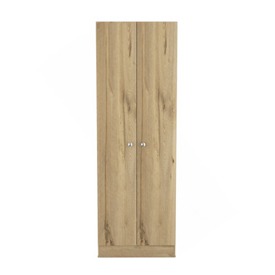 Multistorage Cabinet, Double Door, Five Shelves -Light Oak / Black