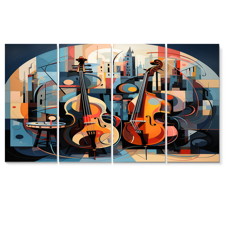 Nael - Musician Wall Art 4 Piece, 28" H x 48" W