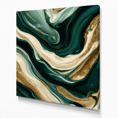 Abstrait art fluide sur toile bleue 3