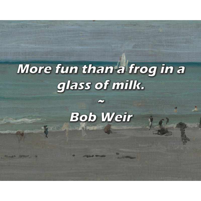 Citation de Bob Weir: Plus amusant qu'une grenouille dans un verre de lait., H 15 po x l 18 po
