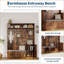 79 in Hall Tree, 5-In-1 Modern Entryway Bench with Coat Rack, Hall Tree with 4 Hanging Hooks, 3 Open Compartments & Adjustable Shelf, Coat Rack Freestanding for Entryway, Living Room-1894380111