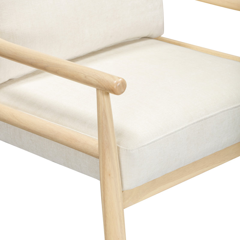 Fauteuil d'appoint en velours, Chenille crème